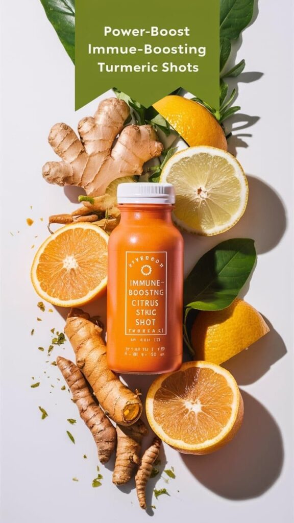 Home citrus turmeric power shots for enhanced immune function